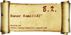 Baner Kamilló névjegykártya